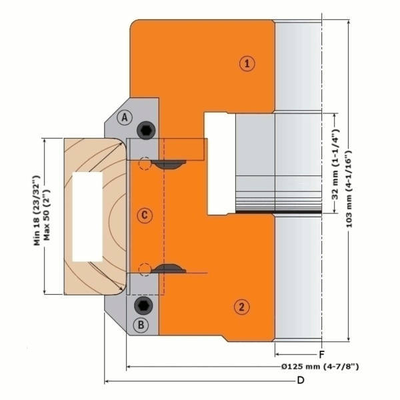 Комплект из 2 ножей A HM 20x20x2 мм R4/45гр.