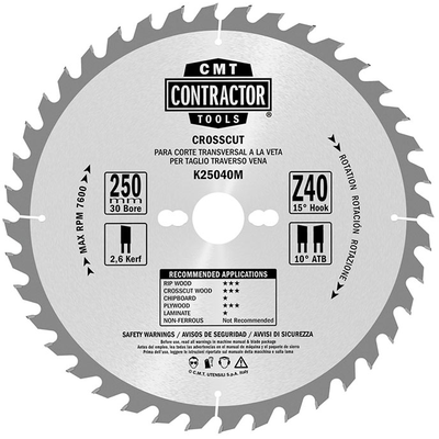 Комплект из 3-х дисков 160X20X2,2/1,4 15° ATB 10° Z24+40+40 ATB