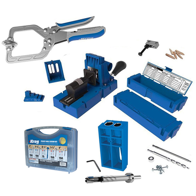 Комплект Приспособление для соединения саморезами Jig K5 ® Master System метрическое, Кондуктор для изготовления заглушек, Набор шурупов (675 шт.) в пластиковом чемодане.