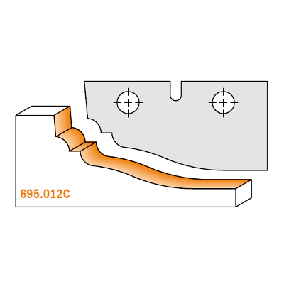 Ножи сменные (комплект 2 шт. профиль "C" ) для фрезы 695.01.