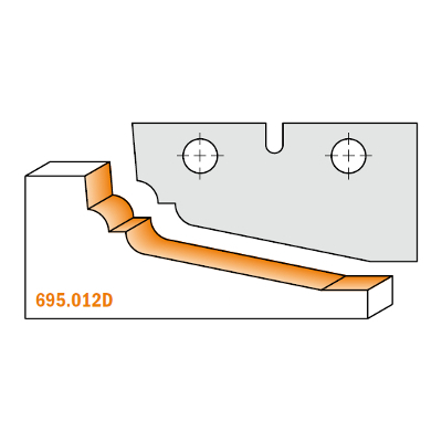 Ножи сменные (комплект 2 шт. профиль "D" ) для фрезы 695.01.