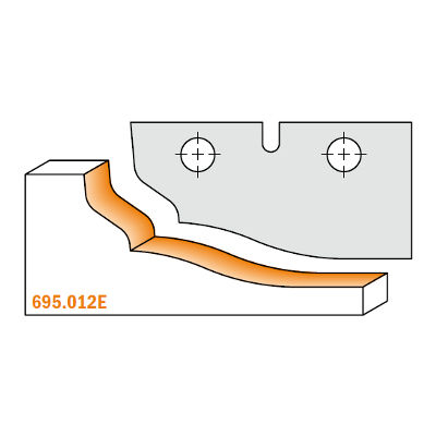 Ножи сменные (комплект 2 шт. профиль "E" ) для фрезы 695.01.