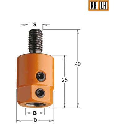 Патрон для присадочного станка S=M8 D=8 RH