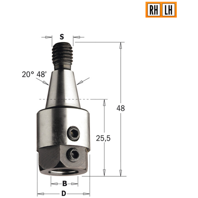 Патрон для присадочного станка S=M8/20 D=10 RH