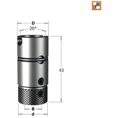 Патрон для свёрел на станок Morbidelli D=10x20 LT=43 RH/LH