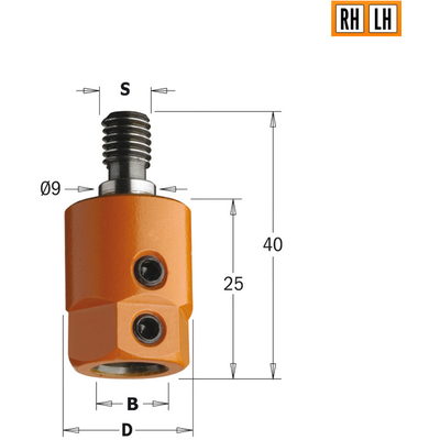 Патрон для свёрел S=M8/9 D=10 RH