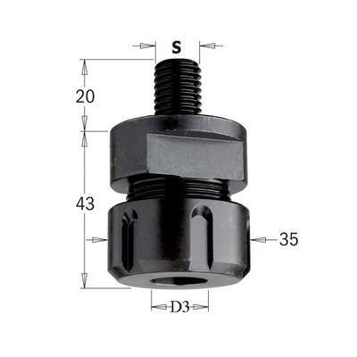 Патрон ER20 (без цанги) S=M14x2 для цанг ER20 3-12,7мм