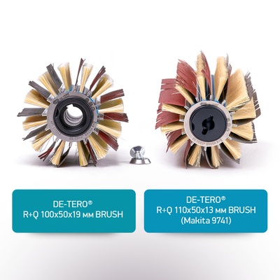Переходная втулка BRUSH R+Q 100x50x19 мм, 1 шлиц, 12+12 сегментов (абразив + опорные щетки)