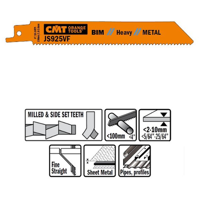 Пилки сабельные 25 штук для металла (BIM) 150x1,8-2,6x10-14TPI