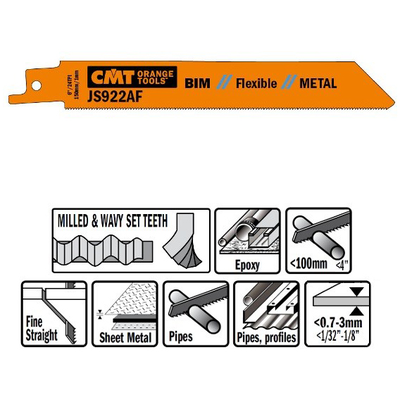 Пилки сабельные 5 штук для металла (BIM) 150x1x24TPI