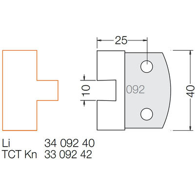 Комплект 2 ножей HM 40x4 мм 33 092 42