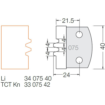 Комплект 2 ножей HM 40x4 мм 33 075 42