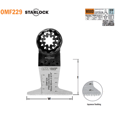 Погружное пильное полотно "японский зуб" 65 мм BIM STARLOCK 50 шт