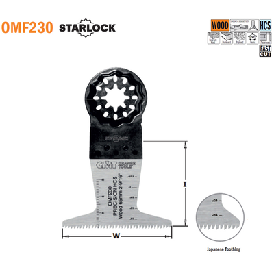 Погружное пильное полотно "японский зуб" 65 мм HCS STARLOCK 5 шт