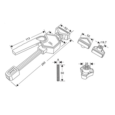 Прижимы верстачные эксцентриковые CLM-002 WOODWORK