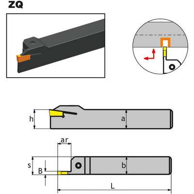 Резец отрезной со сменными пластинами (державка) 25x25 мм