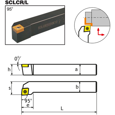 Резец со сменными пластинами (державка) 12x12 мм