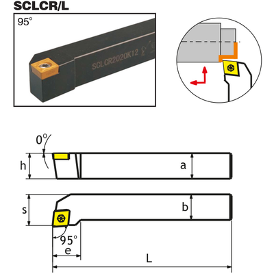 Резец со сменными пластинами (державка) 12x12 мм