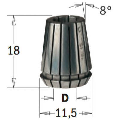 Сменная цанга ER 11, 2 мм