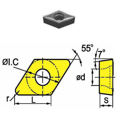 Сменная твердосплавная пластина DCMT070208-HM/SD4125