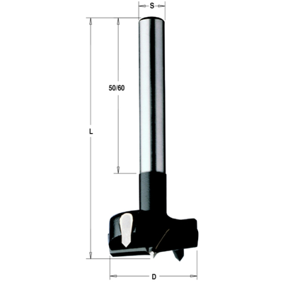 Сверло чашечное твердосплавное 16 мм HW 16x90 Z=2+2 S=10x60 RH