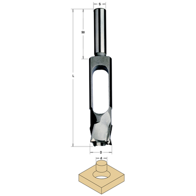 Сверло-пробочник 12 мм SP 12/24x140 Z=4 S=13 RH