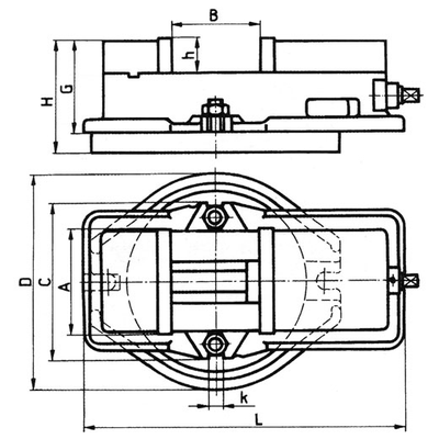 QM16125 Тиски станочные поворотные 125 мм