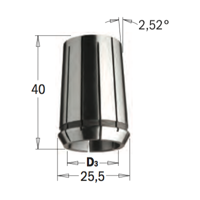 Цанга высокоточная DIN-6388 MM25,5X40 D=16