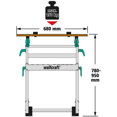Wolfcraft Master 700 Универсальный складной верстак с регулируемой высотой