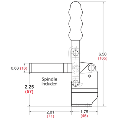 Зажим механический с вертикальной ручкой GH-12130-HB, усилие 227 кг