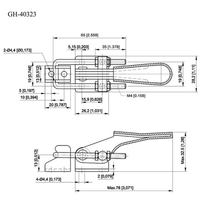 Зажим механический стягивающий GH-40323, усилие 163 кг