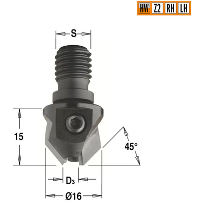 Зенкер для сверла 3x16 S=M10/11 LH