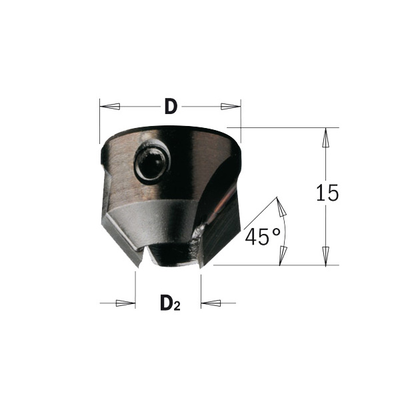 Зенкер для сверла TCT Z2 D=16 d=4 LH