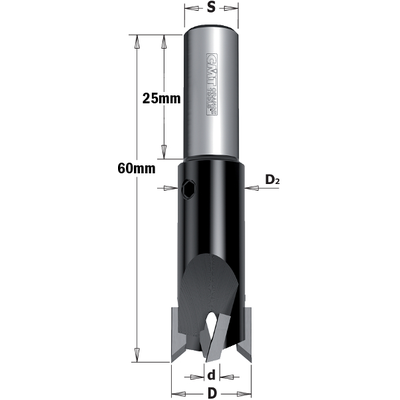 Зенкер специальный 90° HW Z2+2 S=10X25 D=4/12 RH